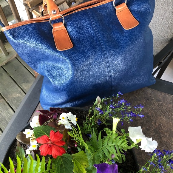 Like New Leather Valentina - Blue and Tan - Made in Italy - Picture 2 of 10